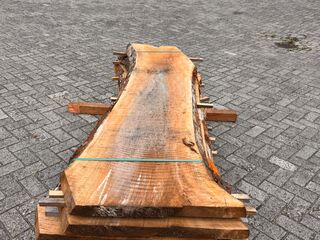 8x Europees Noten Stam Gezaagd, 52x59mm, Lengte 175cm